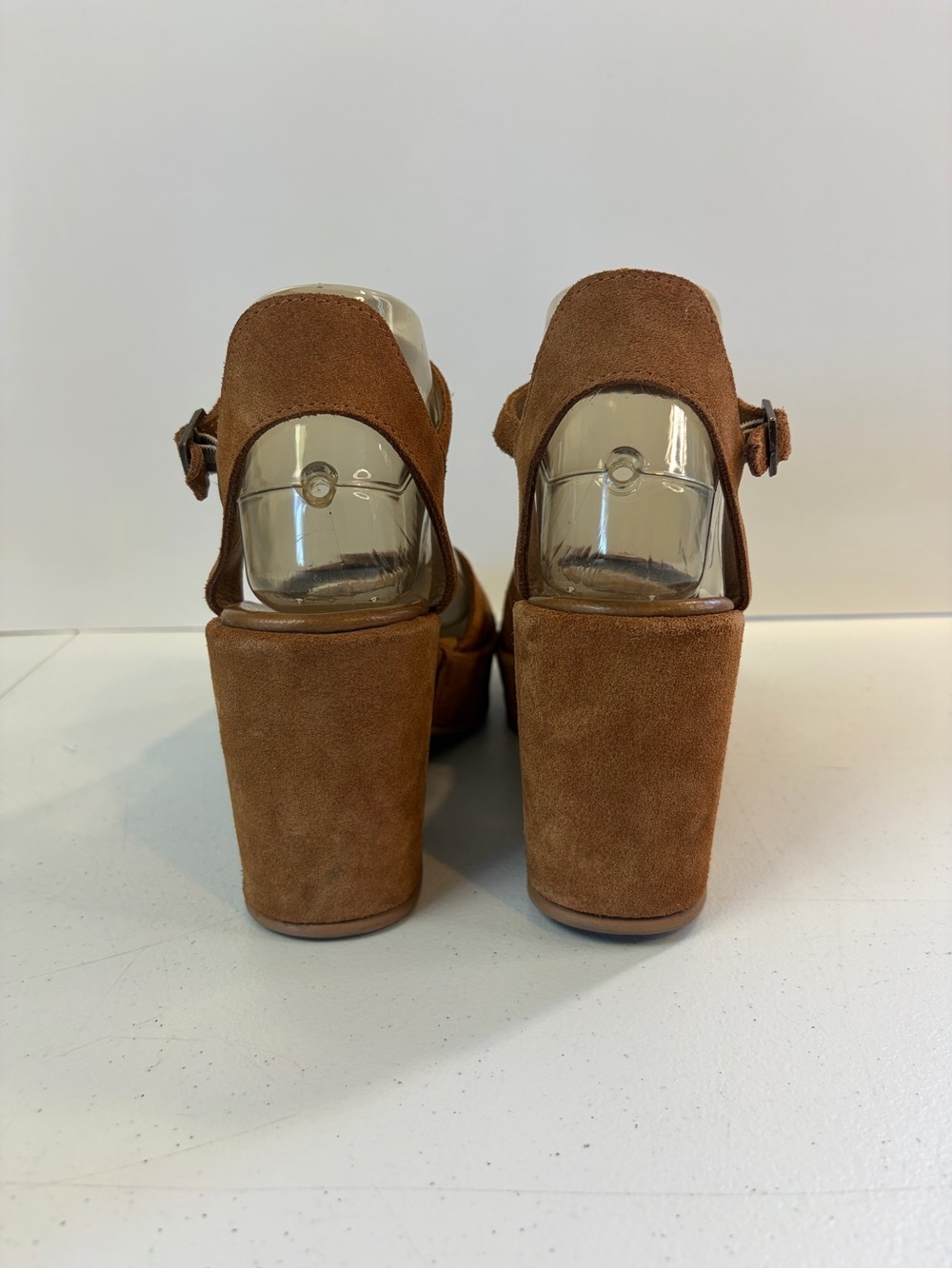 Bueno Sadie Platform Wedge Open Toe Shoes Sandals Brown Suede size 36 6 Boho 70s - Picture 5 of 10